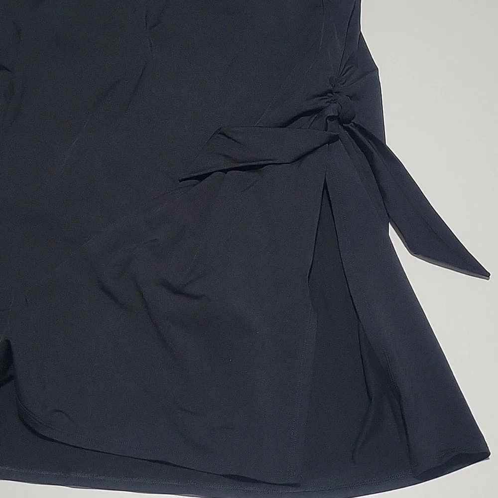 Lands' End Elegant Black One-Piece Swimsuit Dress 16W